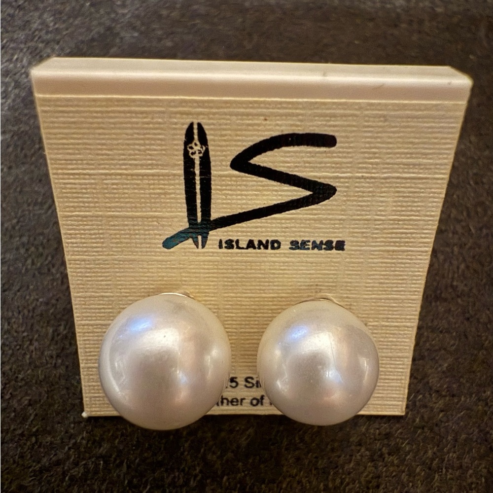 Mother of Pearl Earrings by Island Sense (.925 Silver)